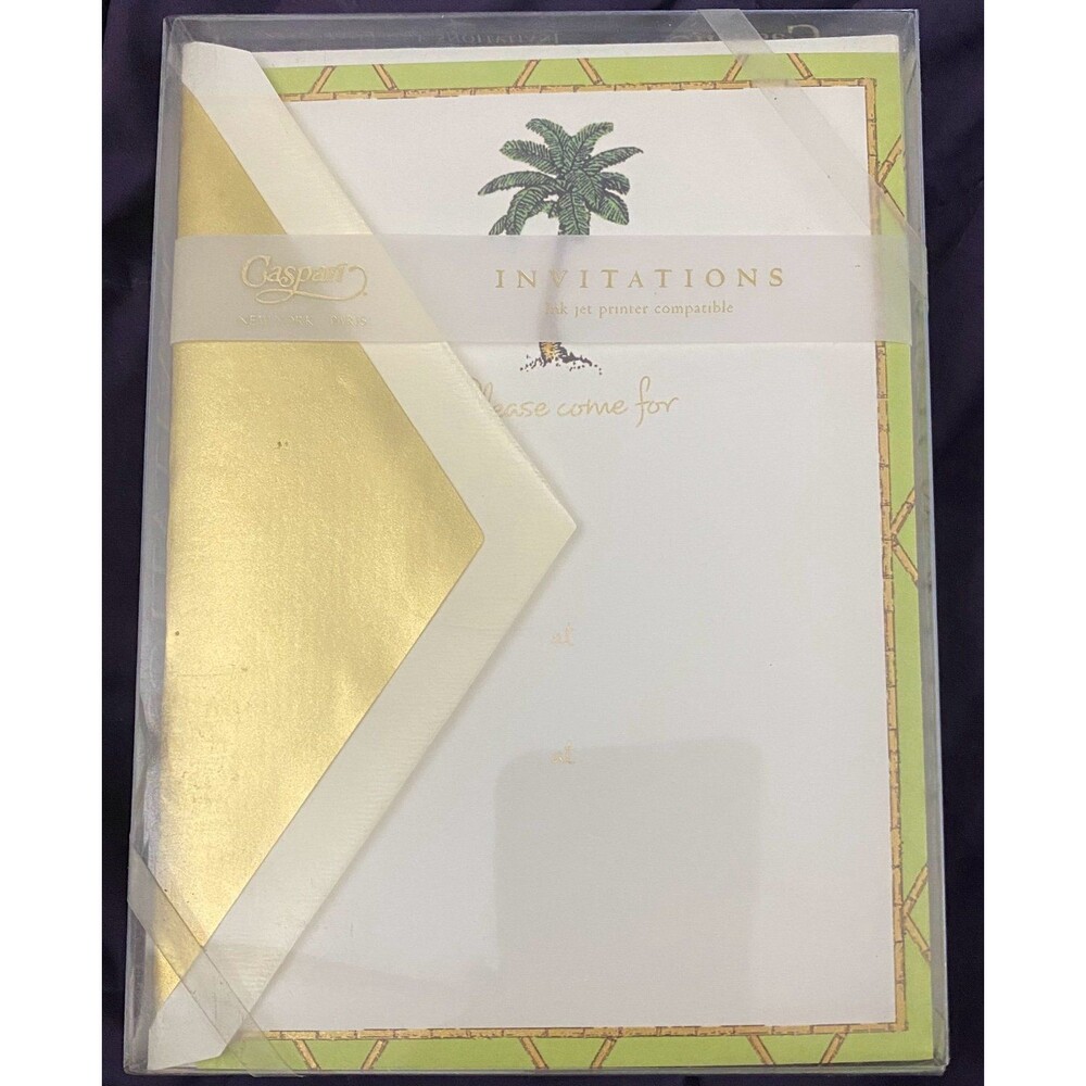 Invitations & Envelopes 2) boxes of 8 Palm Tree Design